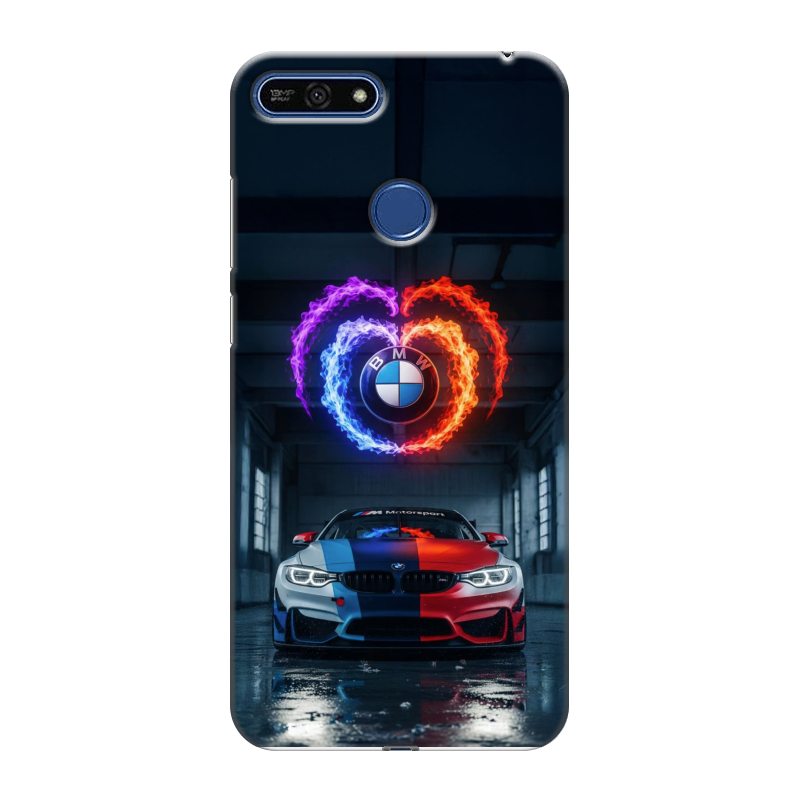 Силиконовый противоударный чехол на Huawei Honor 7A Pro с принтом BMW БМВ Силиконовый противоударный чехол на Huawei Honor 7A Pro с принтом BMW БМВ