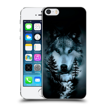 Пластиковый чехол на Iphone 5s с принтом Лесной волк Пластиковый чехол на Iphone 5s с принтом Лесной волк