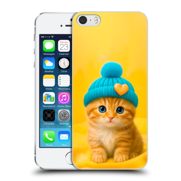 Пластиковый чехол на Iphone 5s с принтом Котенок в шапке