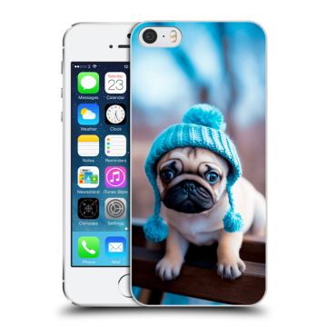 Пластиковый чехол на Iphone 5s с принтом Мопс в шапке