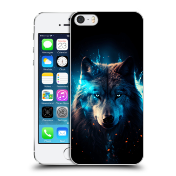 Пластиковый чехол на Iphone 5s с принтом Волк ночной Пластиковый чехол на Iphone 5s с принтом Волк ночной