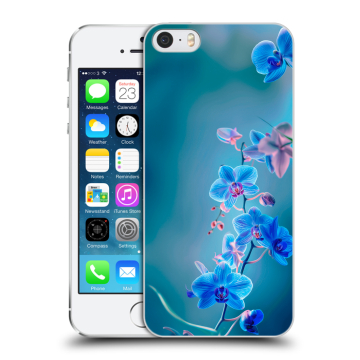 Пластиковый чехол на Iphone 5s с принтом Голубые цветы