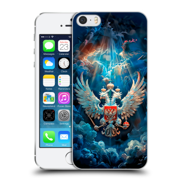 Пластиковый чехол на Iphone 5s с принтом Герб флаг России