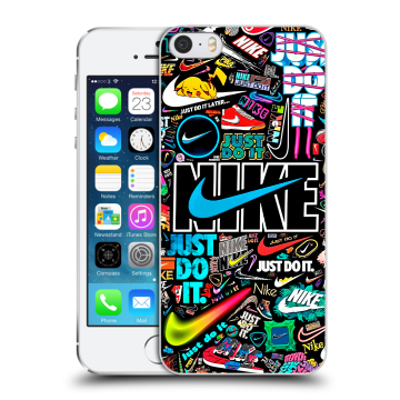 Пластиковый чехол на Iphone 5s с принтом найк nike черный Пластиковый чехол на Iphone 5s с принтом найк nike черный