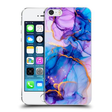 Пластиковый чехол на Iphone 5s с принтом синий мрамор