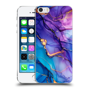 Пластиковый чехол на Iphone 5s с принтом синий мрамор