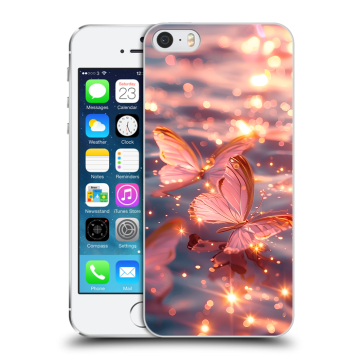 Пластиковый чехол на Iphone 5s с принтом бабочки розовые
