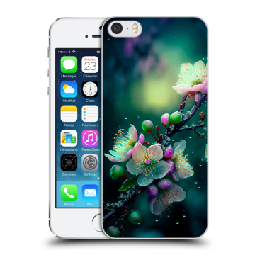 Пластиковый чехол на Iphone 5s с принтом Цветы и мрамор Пластиковый чехол на Iphone 5s с принтом Цветы и мрамор