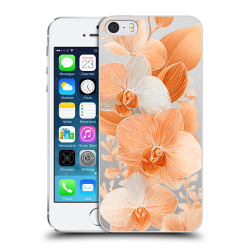 Пластиковый чехол на Iphone 5s с принтом Бежевые цветы Пластиковый чехол на Iphone 5s с принтом Бежевые цветы