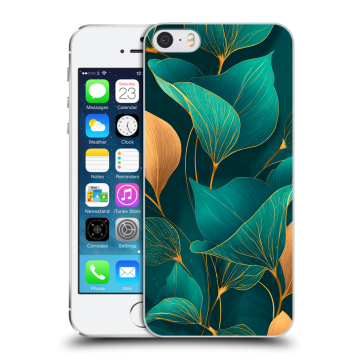Пластиковый чехол на Iphone 5s с принтом Листья и золото Пластиковый чехол на Iphone 5s с принтом Листья и золото