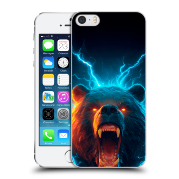 Пластиковый чехол на Iphone 5s с принтом Медведь Пластиковый чехол на Iphone 5s с принтом Медведь