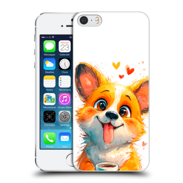 Пластиковый чехол на Iphone 5s с принтом корги
