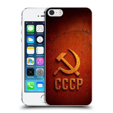 Пластиковый чехол на Iphone 5s с принтом Флаг Герб СССР
