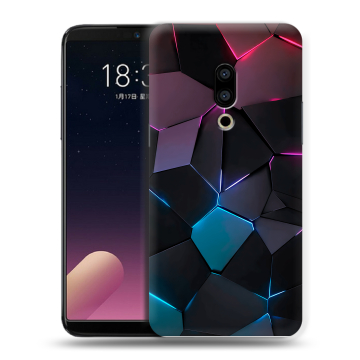 Силиконовый чехол на Meizu 15 с принтом Геометрия неона