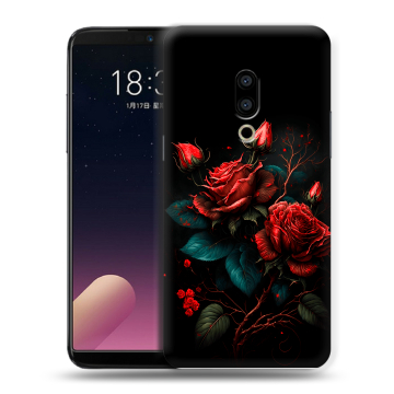 Силиконовый чехол на Meizu 15 с принтом Розы красные