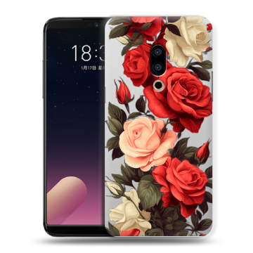 Силиконовый чехол на Meizu 15 с принтом Розы