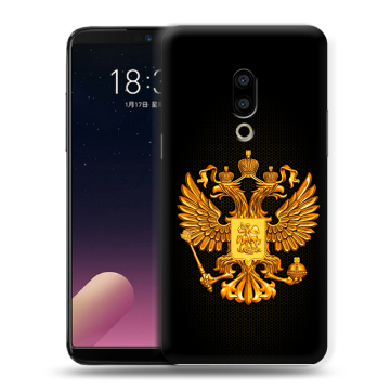 Силиконовый чехол на Meizu 15 с принтом Герб России желтый