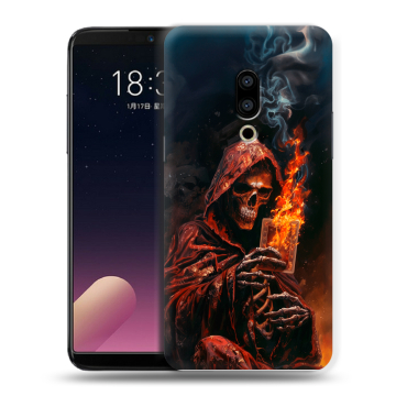 Силиконовый чехол на Meizu 15 с принтом Скелет и карты