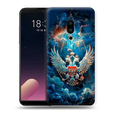 Силиконовый чехол на Meizu 15 с принтом Герб флаг России