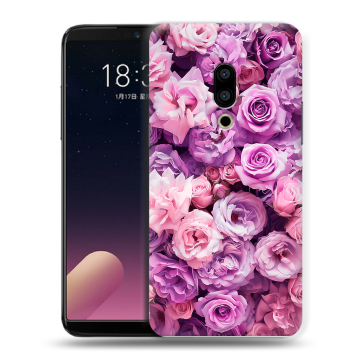 Силиконовый чехол на Meizu 15 с принтом лавандовые розы