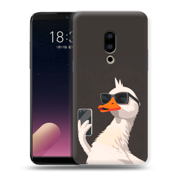 Силиконовый чехол на Meizu 15 с принтом утка в очках