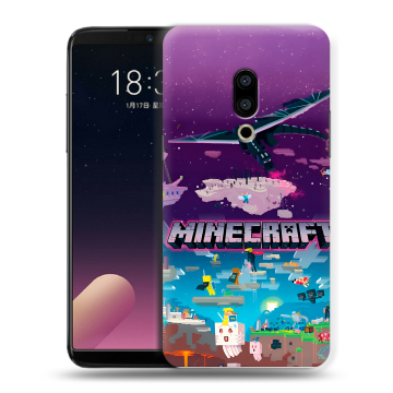 Силиконовый чехол на Meizu 15 с принтом Майнкрафт Minecraft
