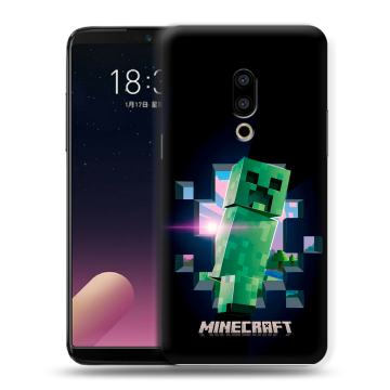Силиконовый чехол на Meizu 15 с принтом Майнкрафт Minecraft
