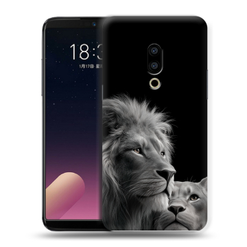 Силиконовый чехол на Meizu 15 с принтом Лев кошки