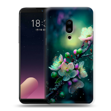 Силиконовый чехол на Meizu 15 с принтом Цветы и мрамор Силиконовый чехол на Meizu 15 с принтом Цветы и мрамор
