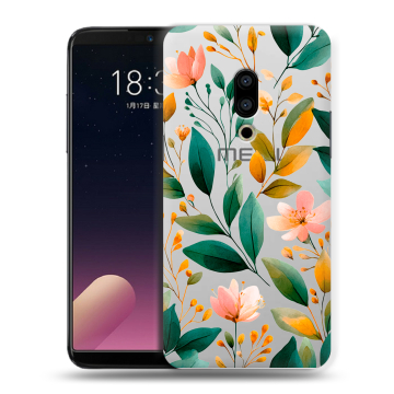 Силиконовый чехол на Meizu 15 с принтом Цветы паттерн