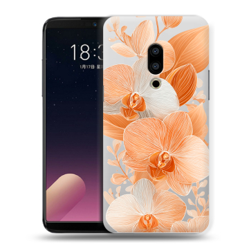 Силиконовый чехол на Meizu 15 с принтом Бежевые цветы