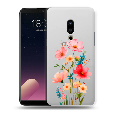 Силиконовый чехол на Meizu 15 с принтом Цветы