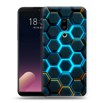 Силиконовый чехол на Meizu 15 с принтом Неоновые соты