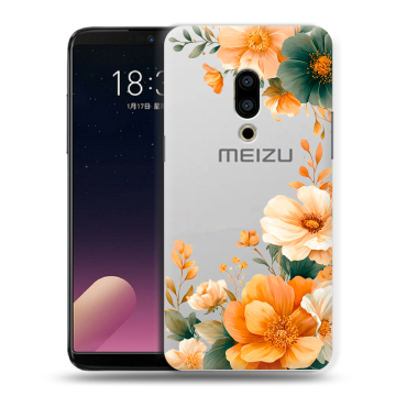 Силиконовый чехол на Meizu 15 с принтом Цветы принт