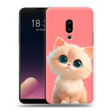 Силиконовый чехол на Meizu 15 с принтом Розовый котенок