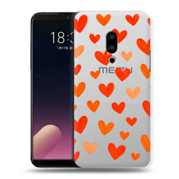 Силиконовый чехол на Meizu 15 с принтом Сердечки