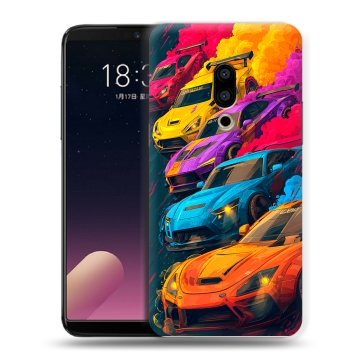 Силиконовый чехол на Meizu 15 с принтом Тачки