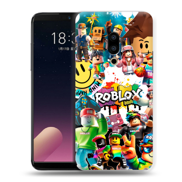 Силиконовый чехол на Meizu 15 с принтом Roblox Роблокс
