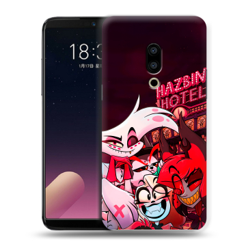 Силиконовый чехол на Meizu 15 с принтом Hazbin Hotel Отель Хазбин