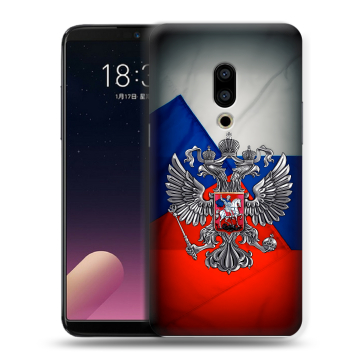 Силиконовый чехол на Meizu 15 с принтом Флаг России