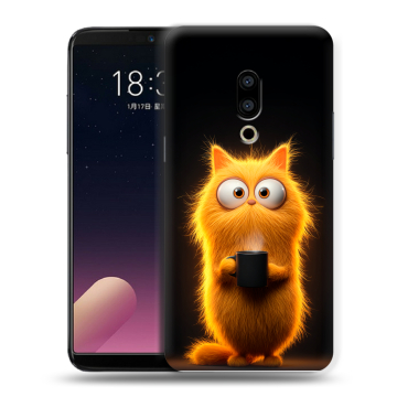 Силиконовый чехол на Meizu 15 с принтом Смешной кот