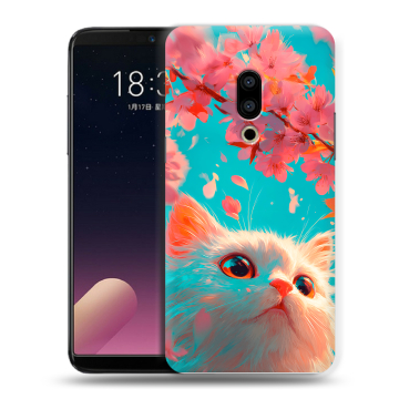 Силиконовый чехол на Meizu 15 с принтом Красивый кот
