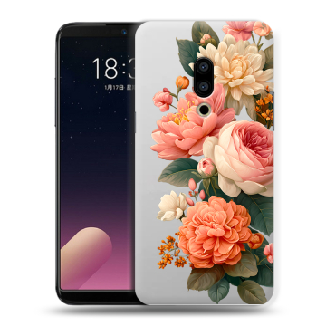 Силиконовый чехол на Meizu 15 с принтом цветы