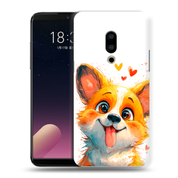 Силиконовый чехол на Meizu 15 с принтом корги