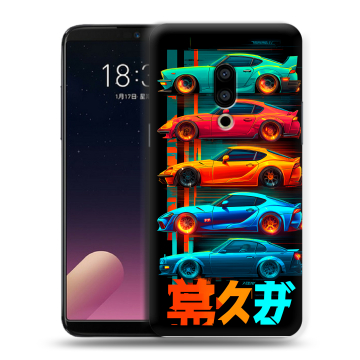 Силиконовый чехол на Meizu 15 с принтом машины тачки