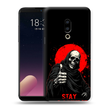 Силиконовый чехол на Meizu 15 с принтом смешной скелет
