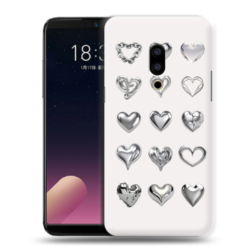 Силиконовый чехол на Meizu 15 с принтом Y2K сердечки