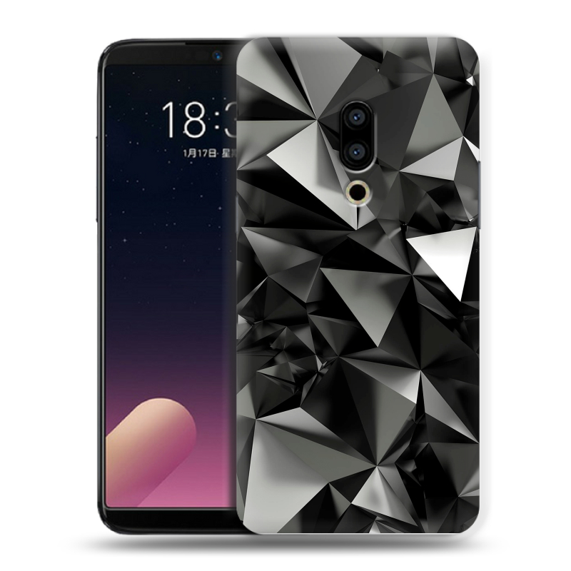 Силиконовый чехол на Meizu 15 с принтом Черные кристаллы Силиконовый чехол на Meizu 15 с принтом Черные кристаллы