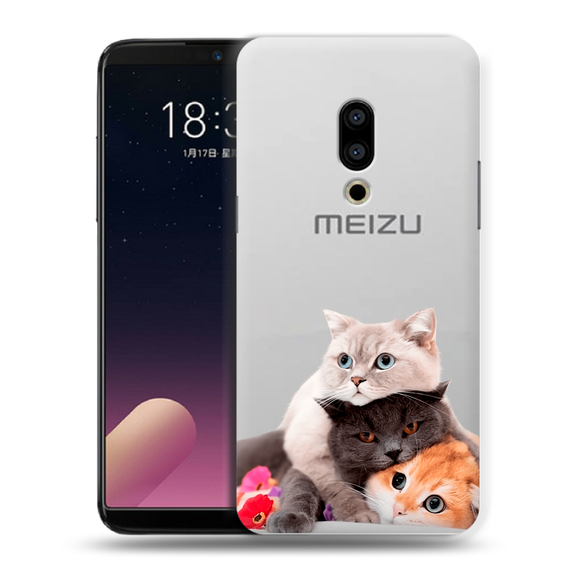 Силиконовый чехол на Meizu 15 с принтом Кошки Силиконовый чехол на Meizu 15 с принтом Кошки