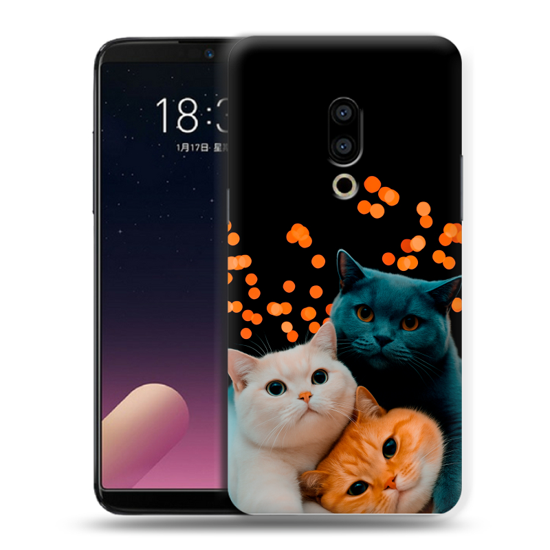 Силиконовый чехол на Meizu 15 с принтом Кошки Силиконовый чехол на Meizu 15 с принтом Кошки